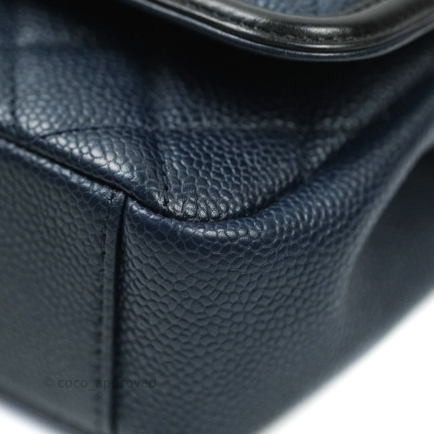 Chanel Quilted Small CC Filigree Flap Navy Caviar