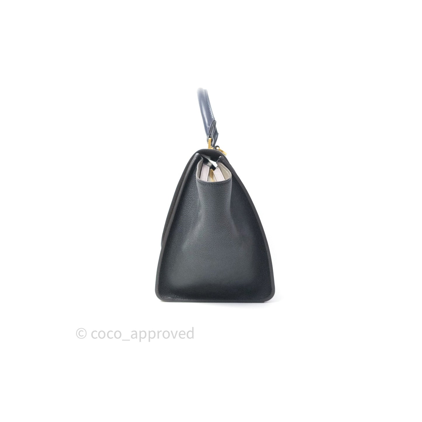 Celine Sleek Calfskin Small Tri-Color Trapeze Dark Blue