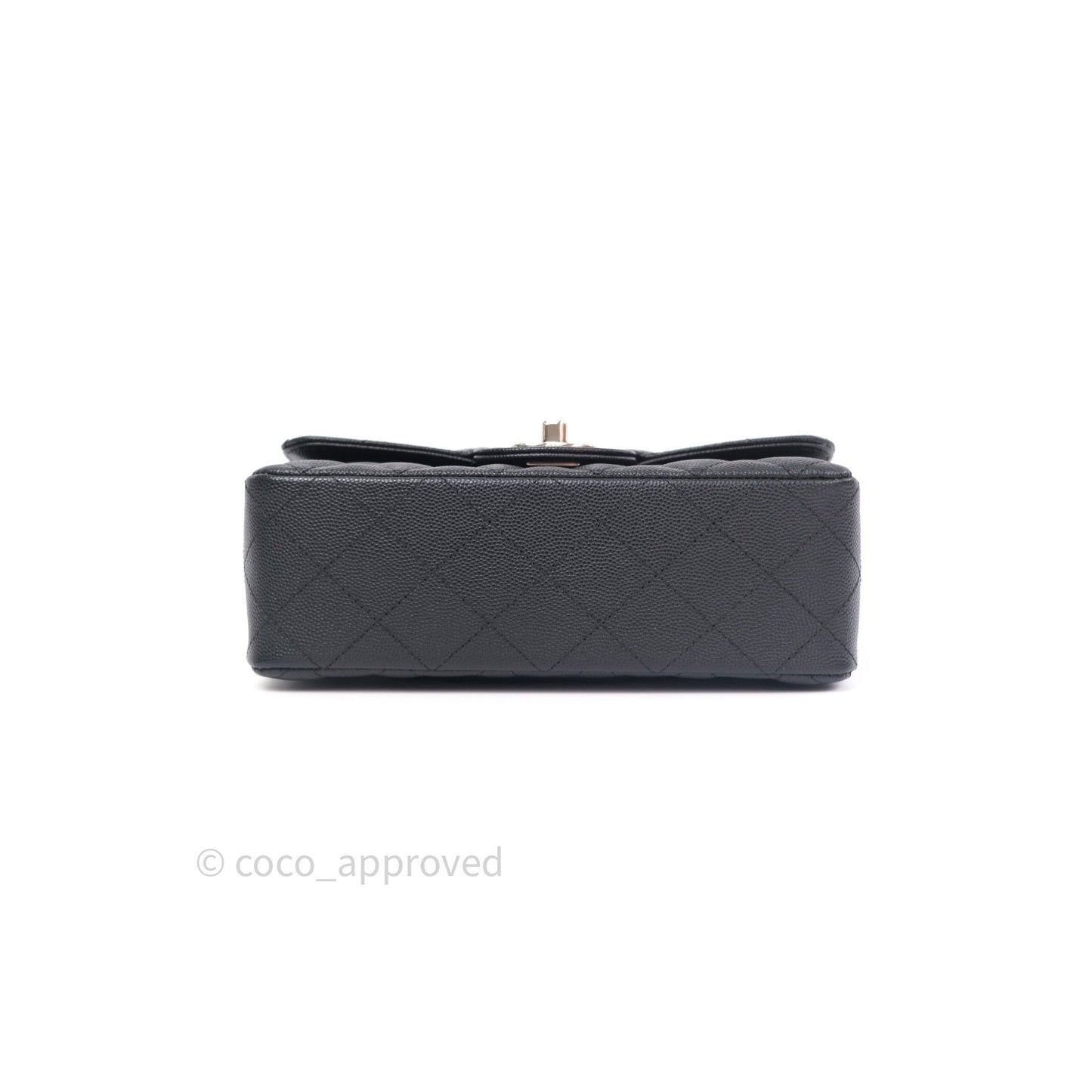 Chanel Quilted Mini Rectangular Black Caviar Silver Hardware 18CC
