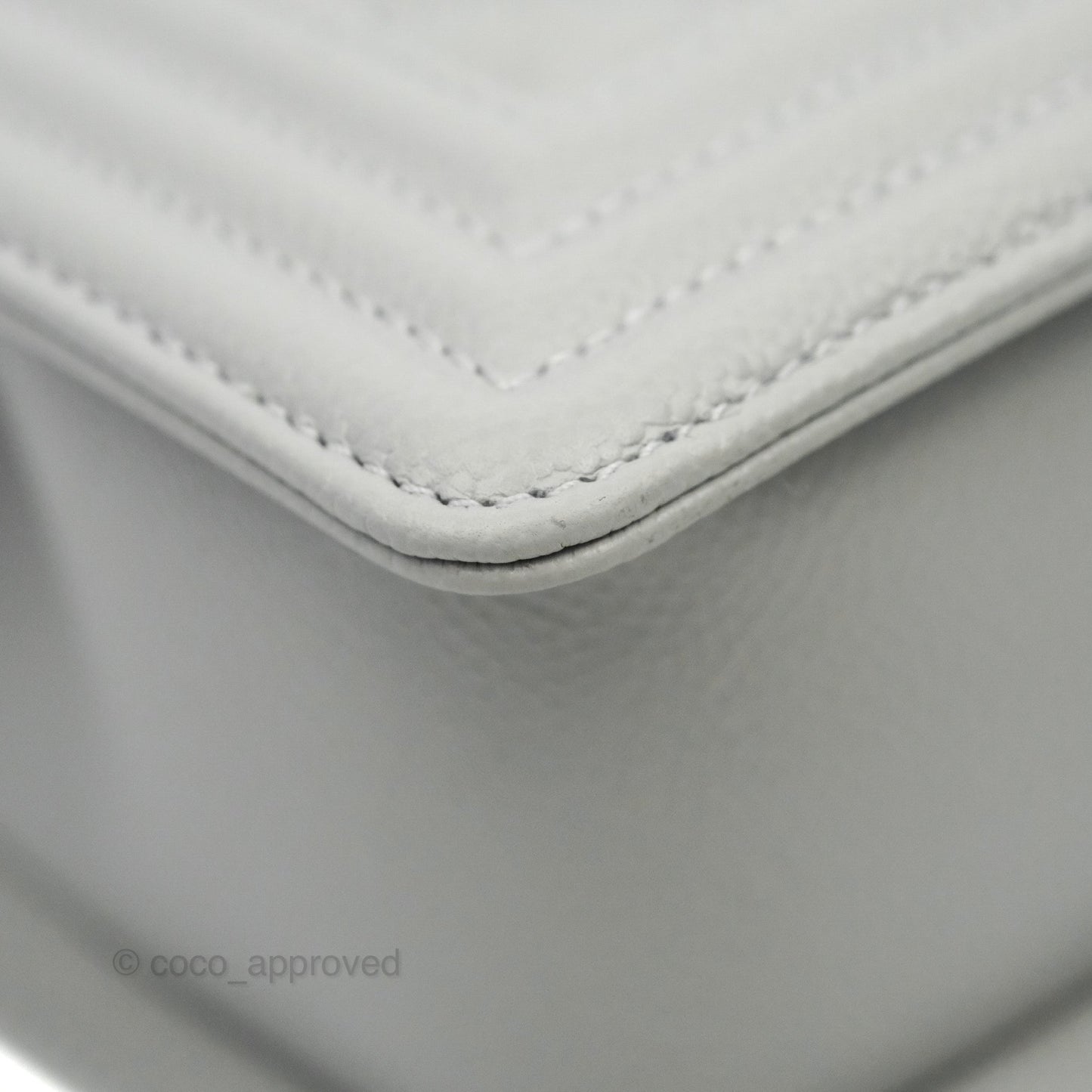 Chanel Small Boy Grey Caviar Gold Hardware
