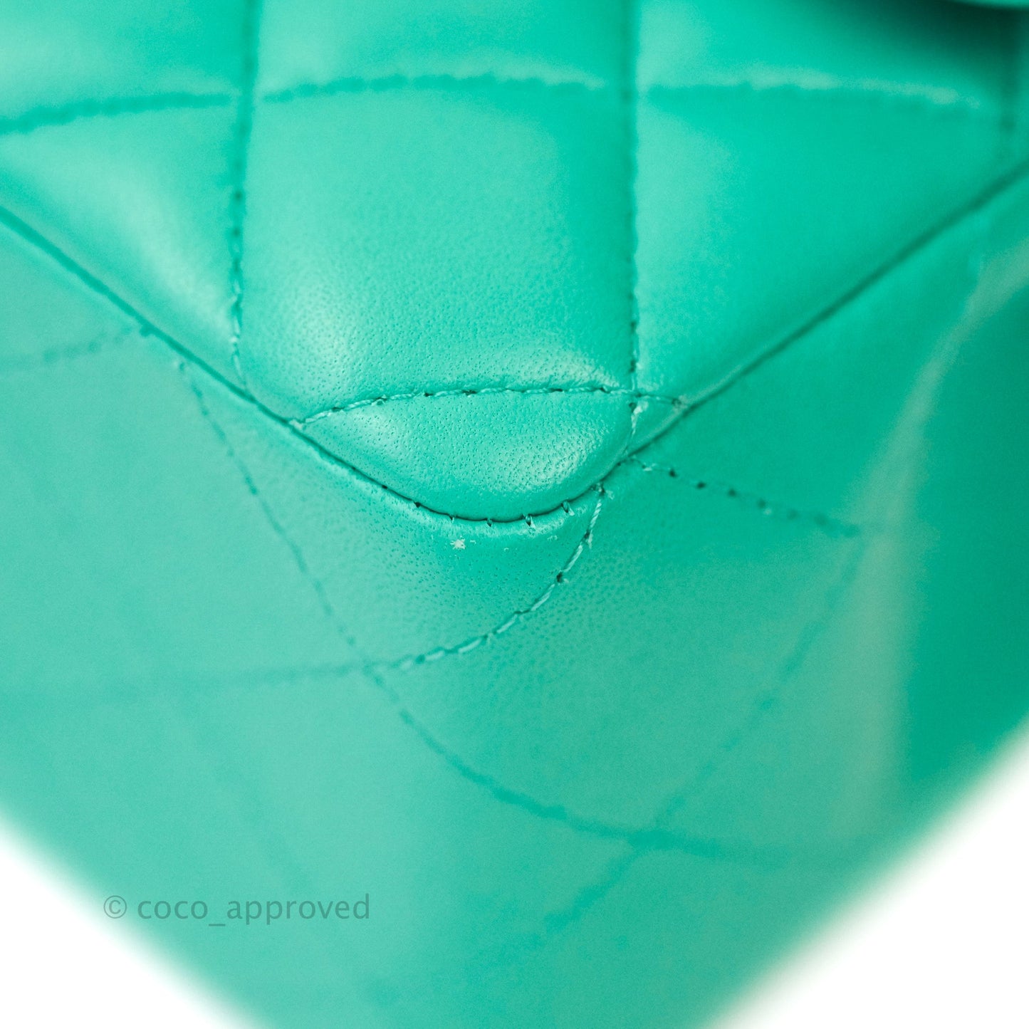 Chanel Quilted Mini Rectangular Turquoise Blue Lambskin Aged Gold Hardware
