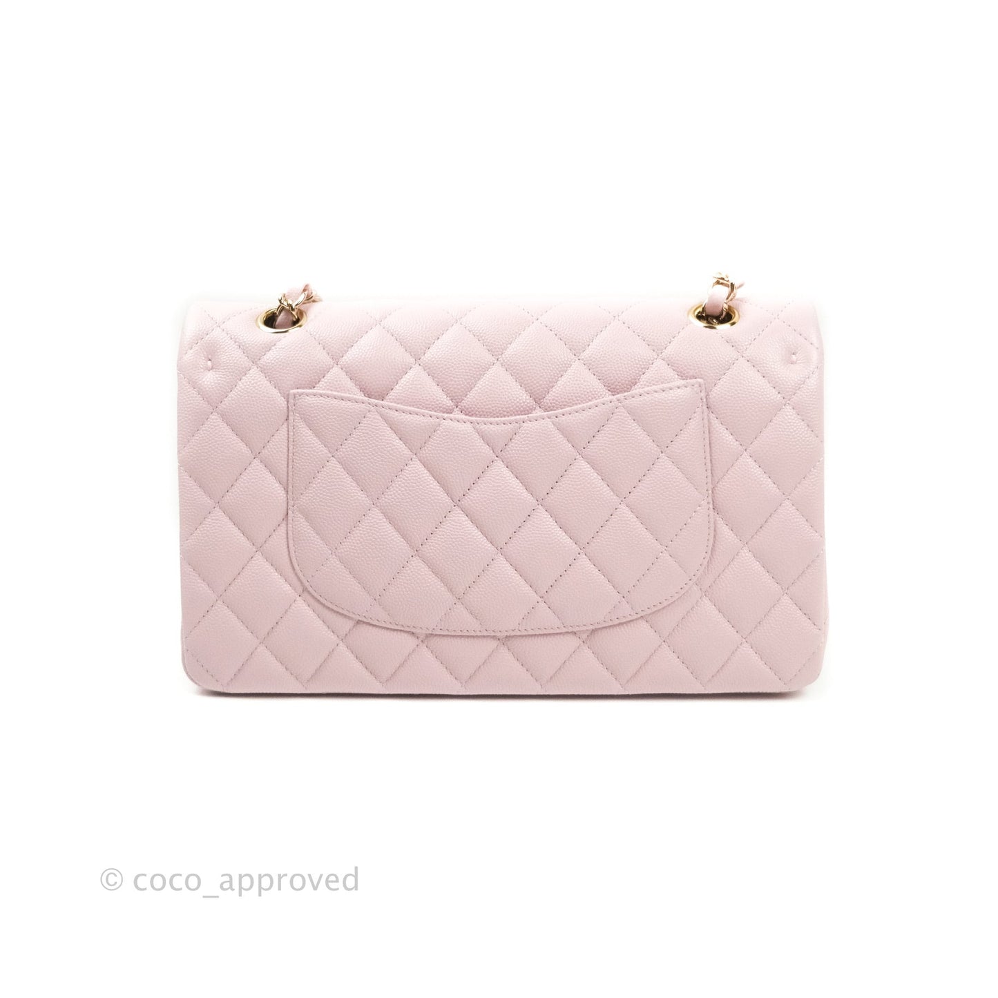 Chanel Classic M/L Medium Double Flap Bag Light Pink Caviar Gold Hardware
