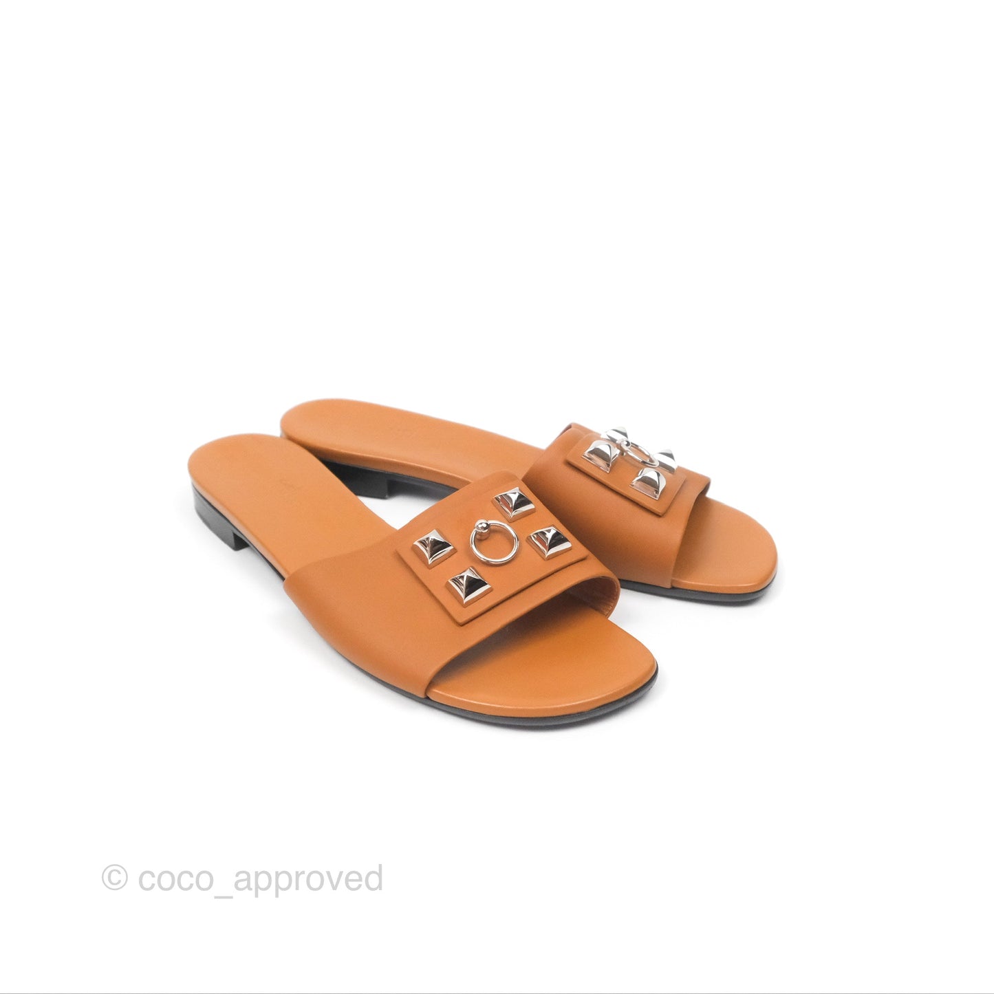 Hermès Dune Sandal Gold 37 Palladium Hardware Size 39.5