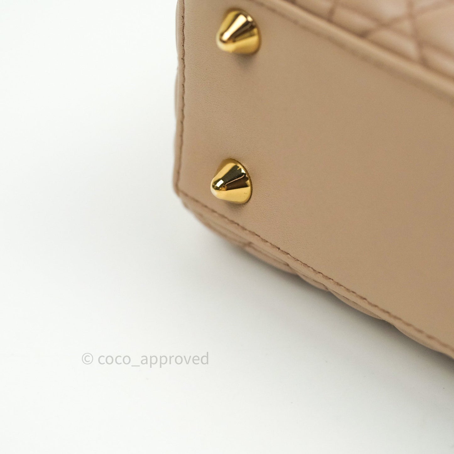 Christian Dior Lambskin My ABCDior Lady Dior Beige Gold Hardware