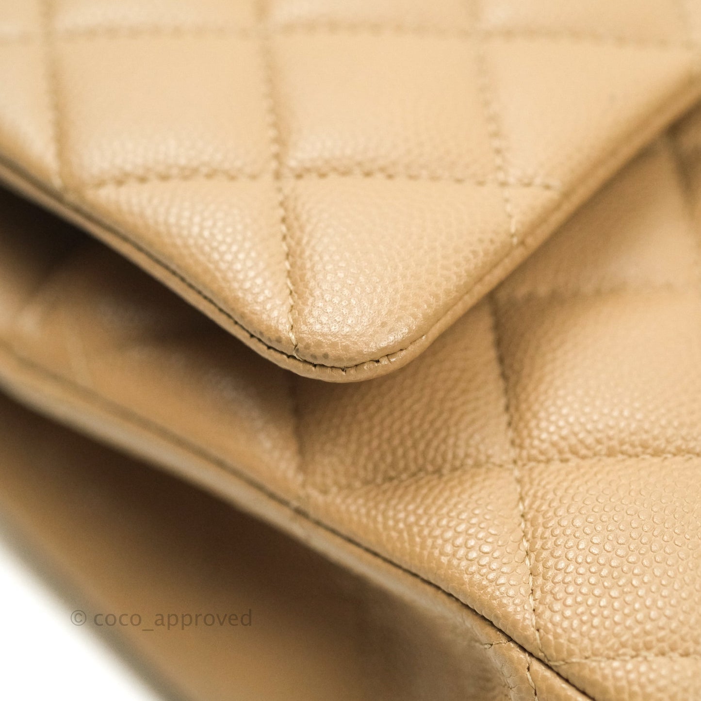 Chanel Classic M/L Medium Double Flap Dark Beige Caviar Gold Hardware 19B
