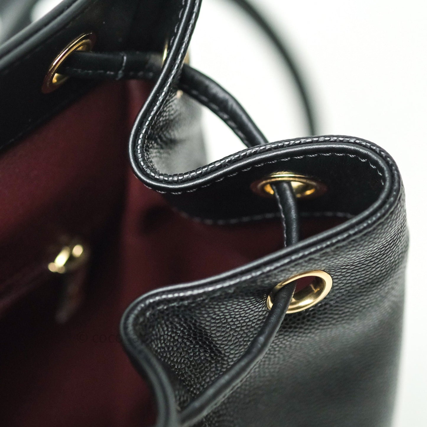 Chanel Quilted Business Affinity Backpack Black Caviar Light Gold Hardware