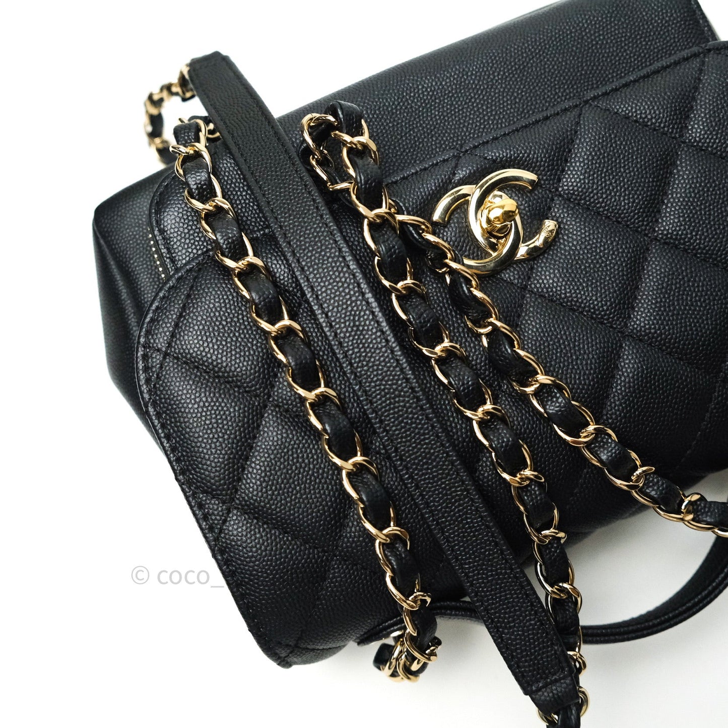 Chanel Quilted Medium Business Affinity Flap Black Caviar Light Gold Hardware