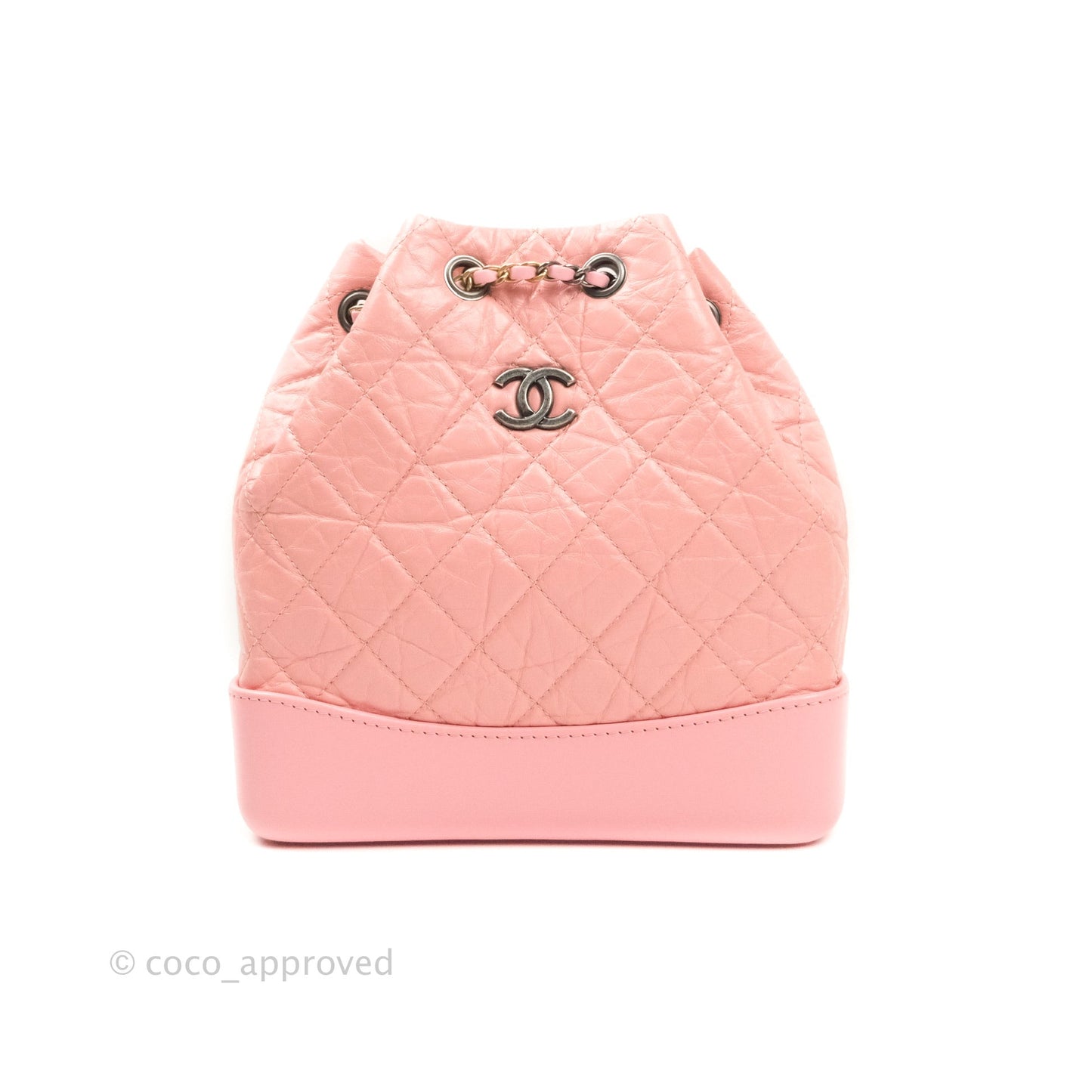 Chanel Gabrielle Backpack Pink Aged Calfskin Small Black