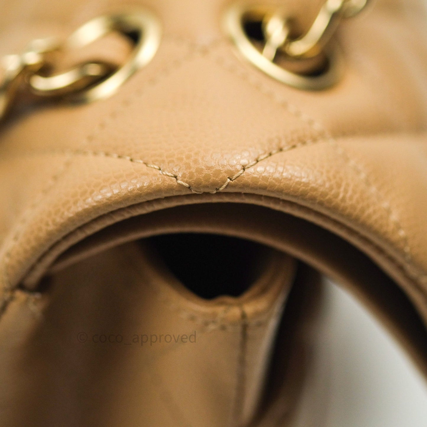 Chanel Quilted M/L Medium Double Flap Dark Beige Gold Hardware 19B