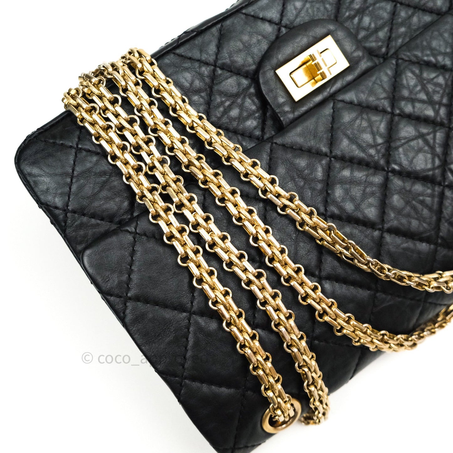 Chanel Reissue Quilted Aged Calfskin Black Gold Hardware 226