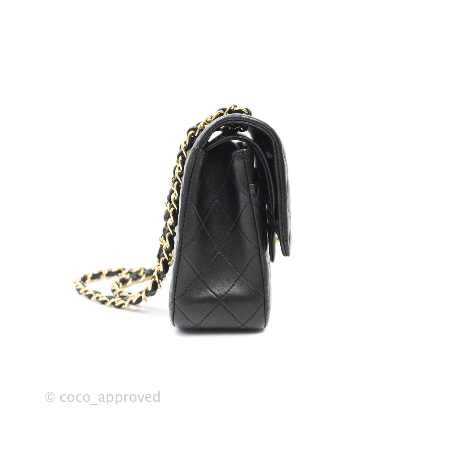 Chanel Classic M/L Medium Double Flap Bag Black Lambskin Gold Hardware