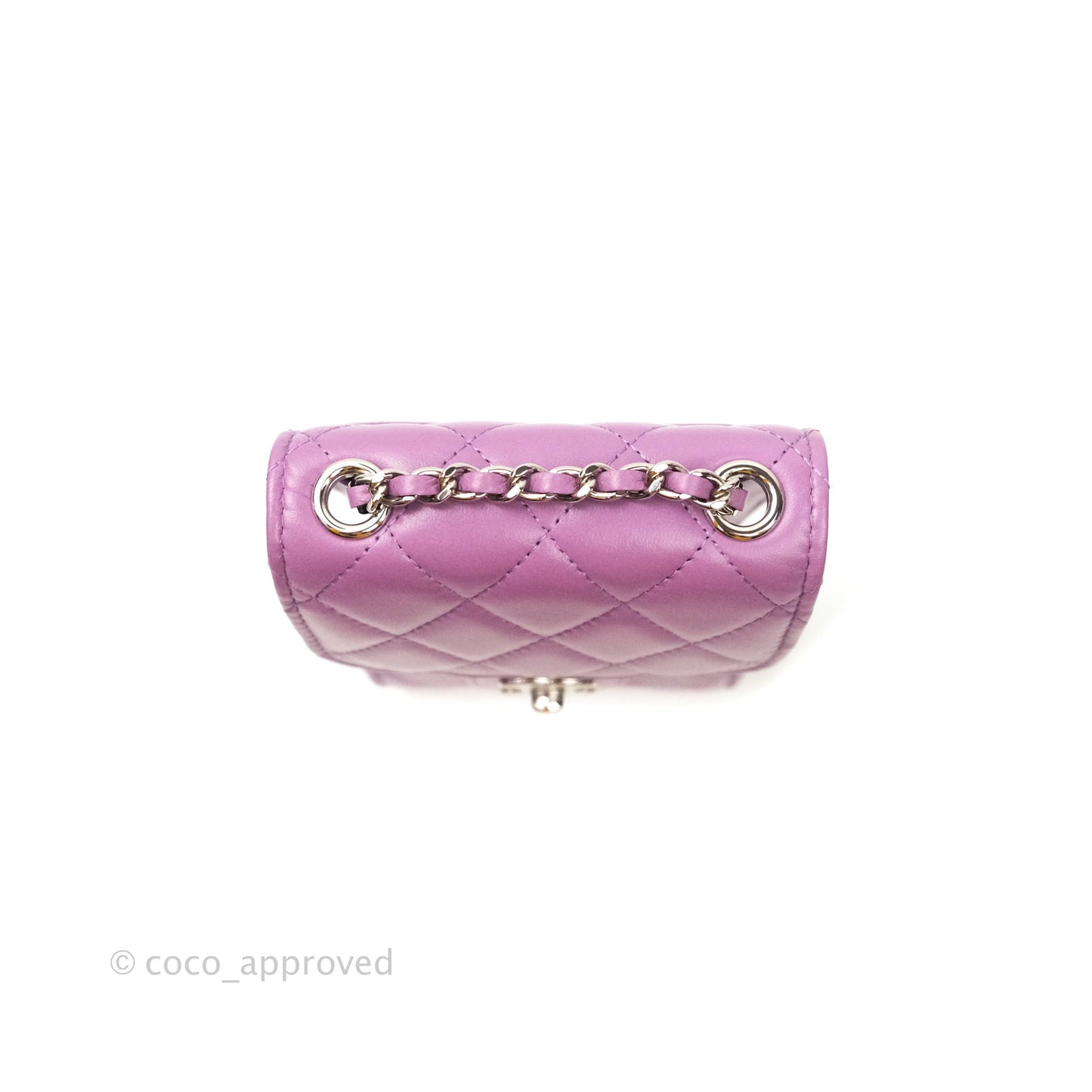 Chanel Classic Quilted Purple Silver Hardware Phone Holder