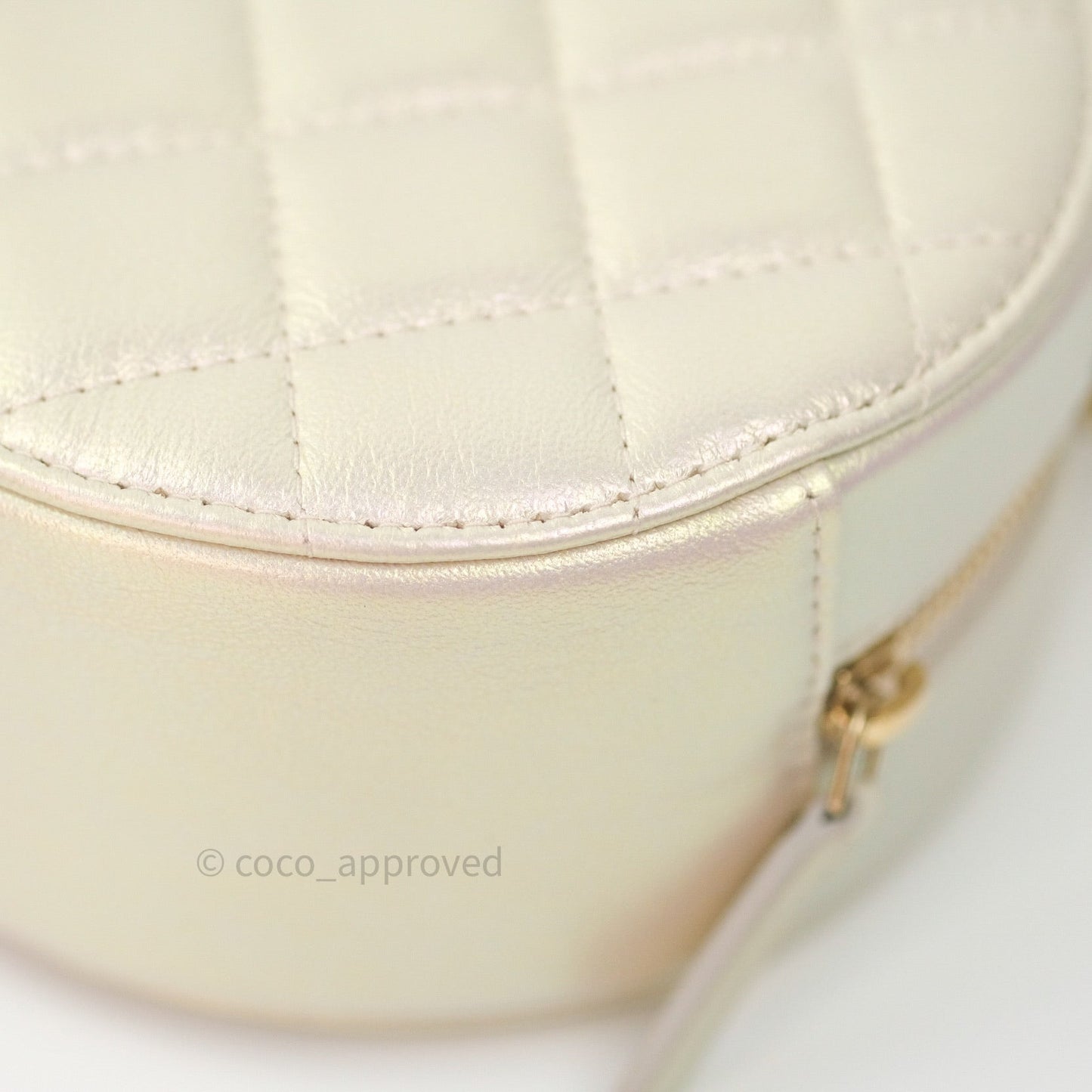 Chanel Round Circle Bag Iridescent Ivory Gold Hardware 20A