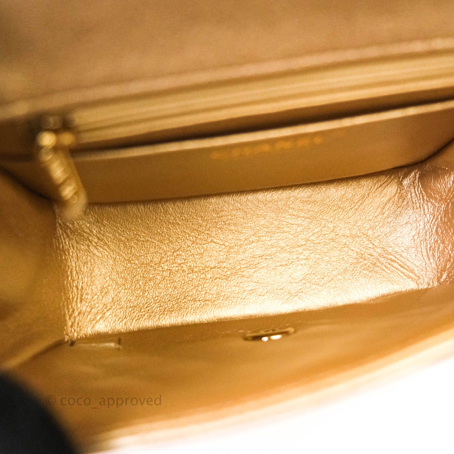 Chanel Quilted Mini Square Iridescent Gold Lambskin Gold Hardware 21P