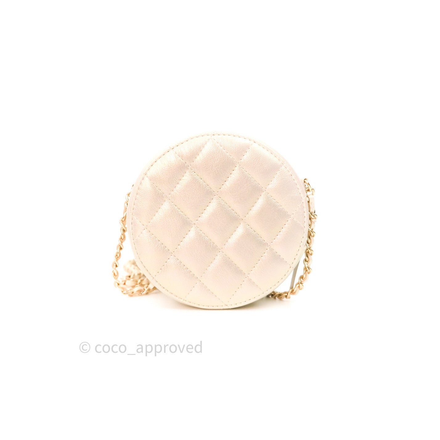 Chanel Round Circle Bag Iridescent Ivory Gold Hardware 20A