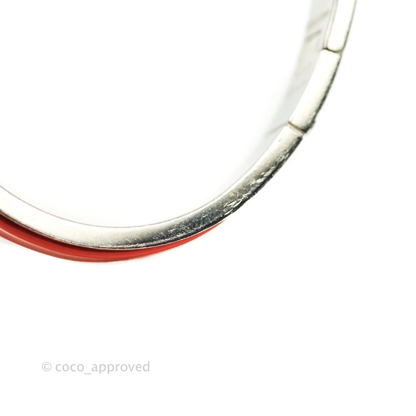 Hermès Enamel Charniere Uni Narrow Hinged Bracelet Brick Red