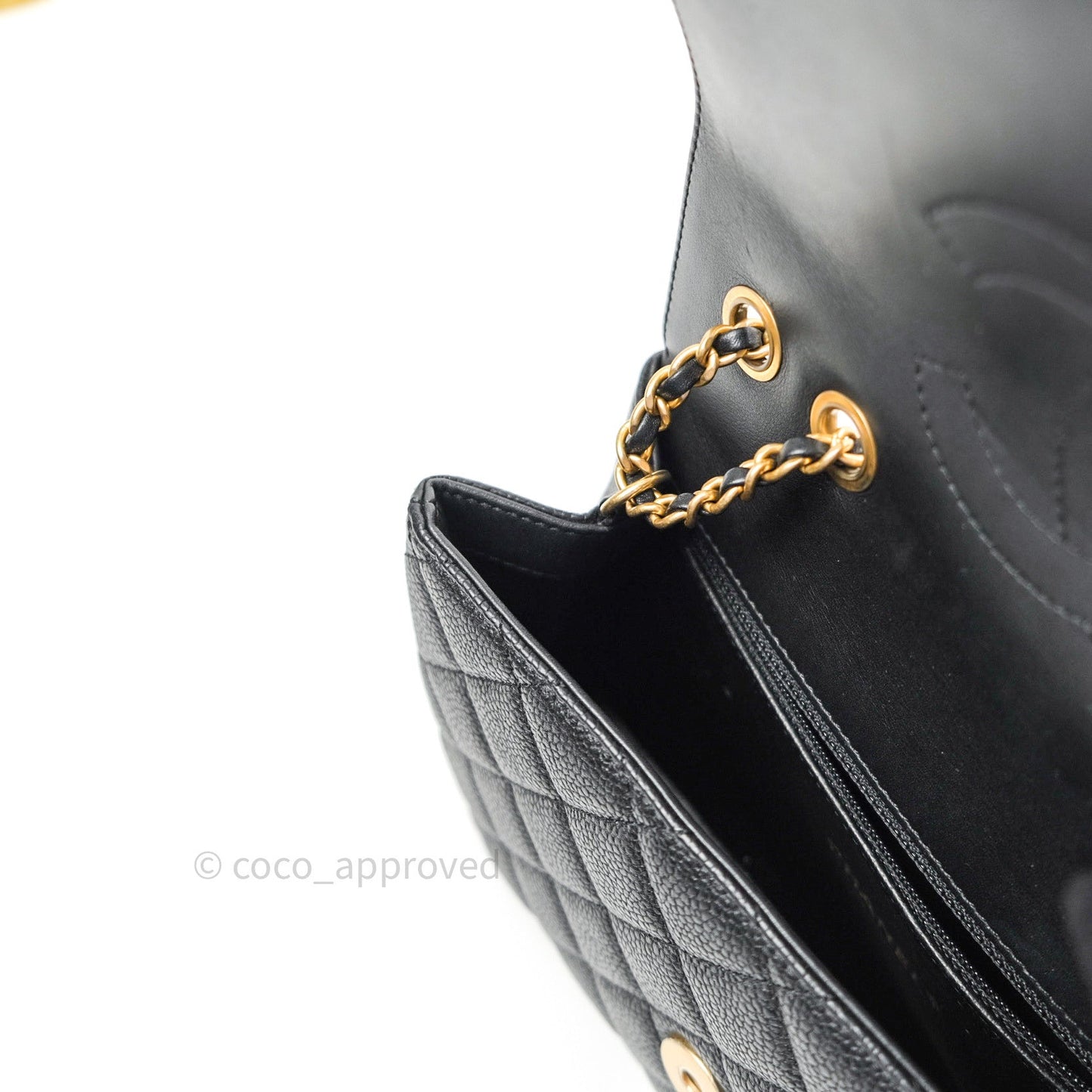 Chanel Quilted Small CC Filigree Flap Black Caviar