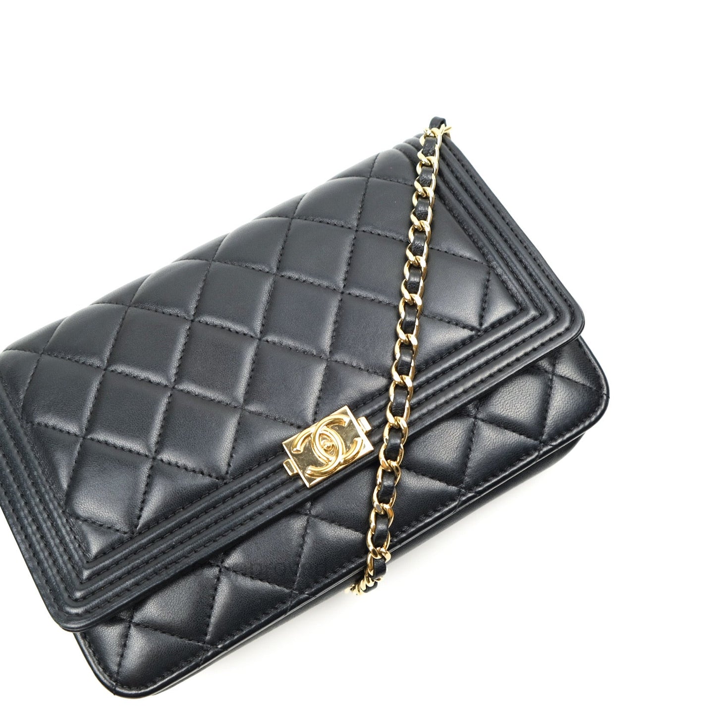 Chanel Boy Wallet on Chain WOC Black Lambskin Gold Hardware
