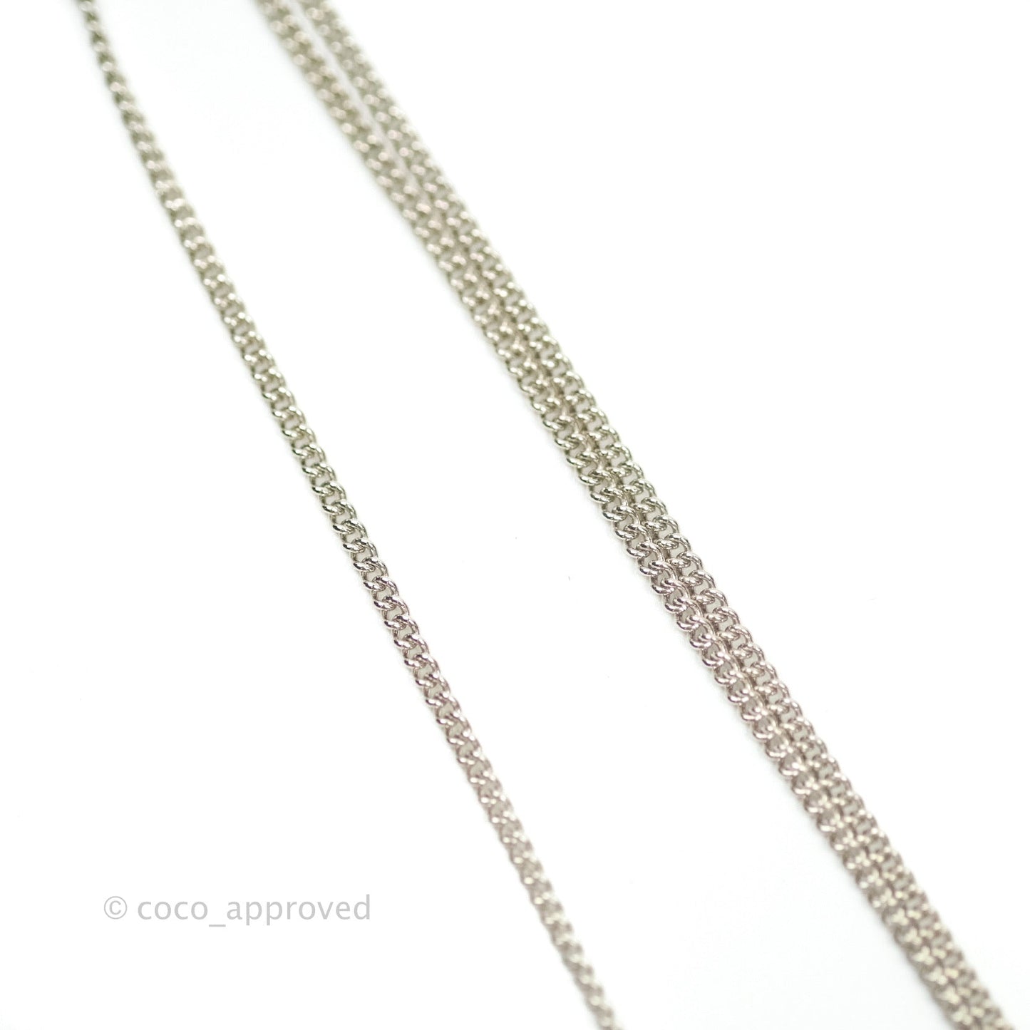 Chanel Crystal Silver CC Drop Necklace 18S