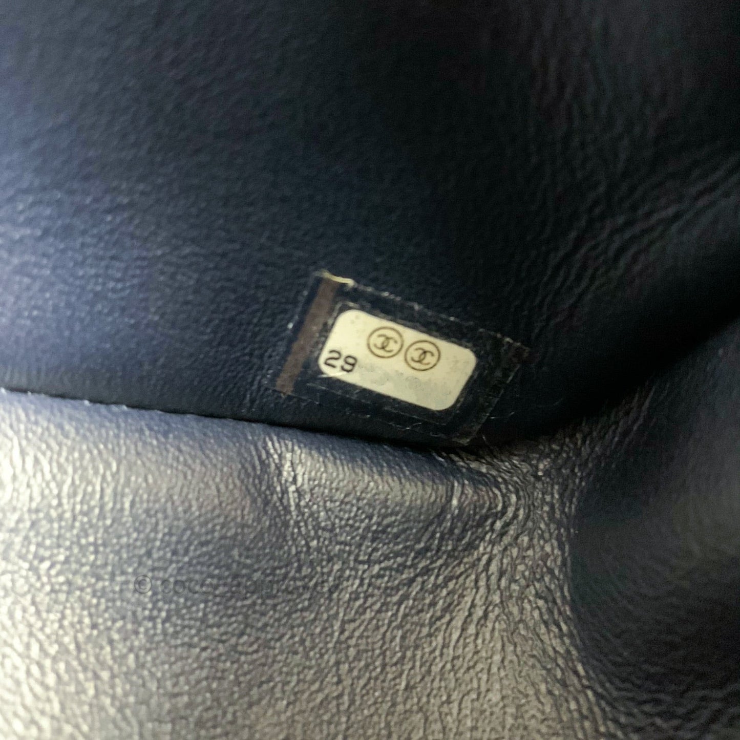 Chanel Mini Square Navy Lambskin Gold Hardware