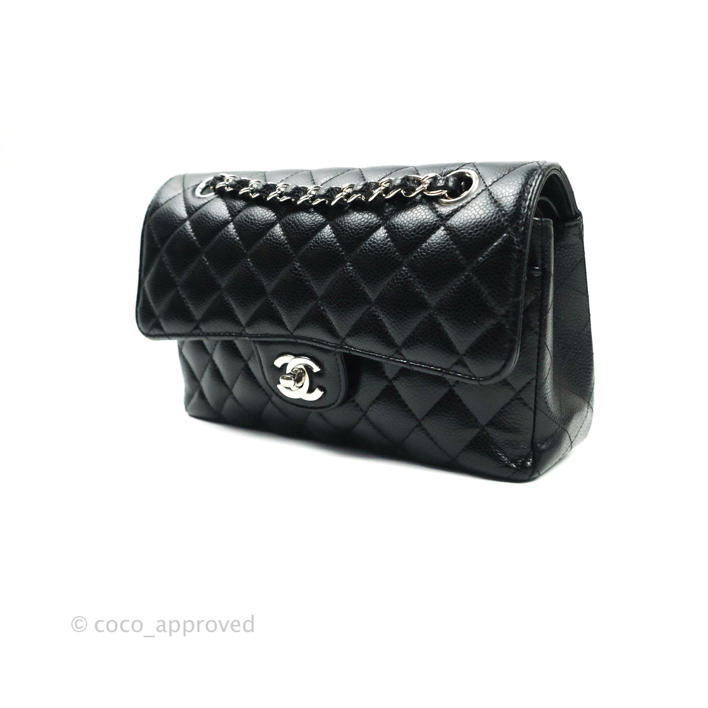 Chanel Classic Small S/M Flap Black Caviar Silver Hardware