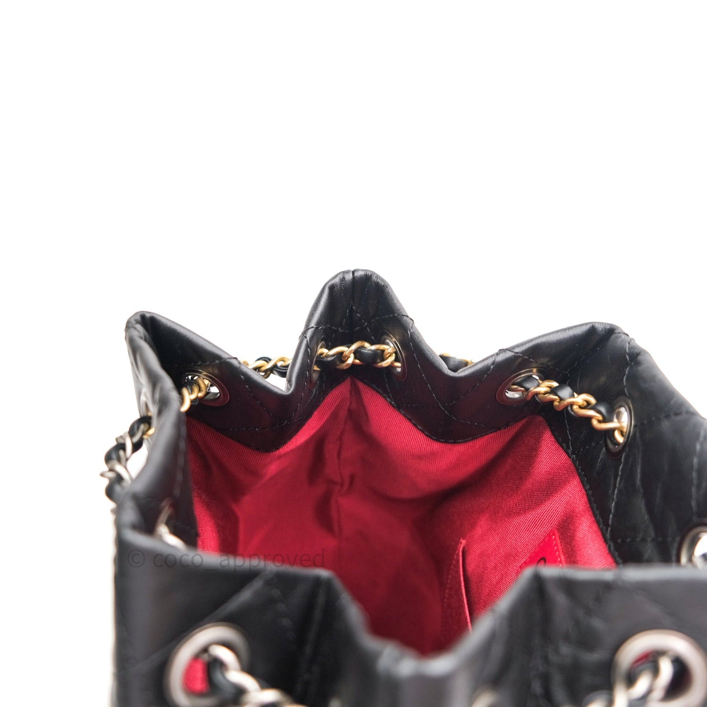 Chanel Gabrielle Backpack Black Aged Calfskin Small Black Mixed Hardware