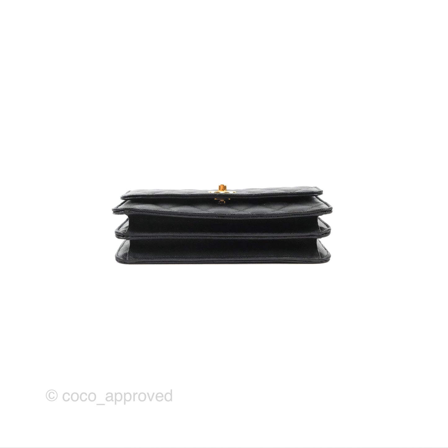 Chanel WOC Bag Charm Black Caviar Gold Hardware