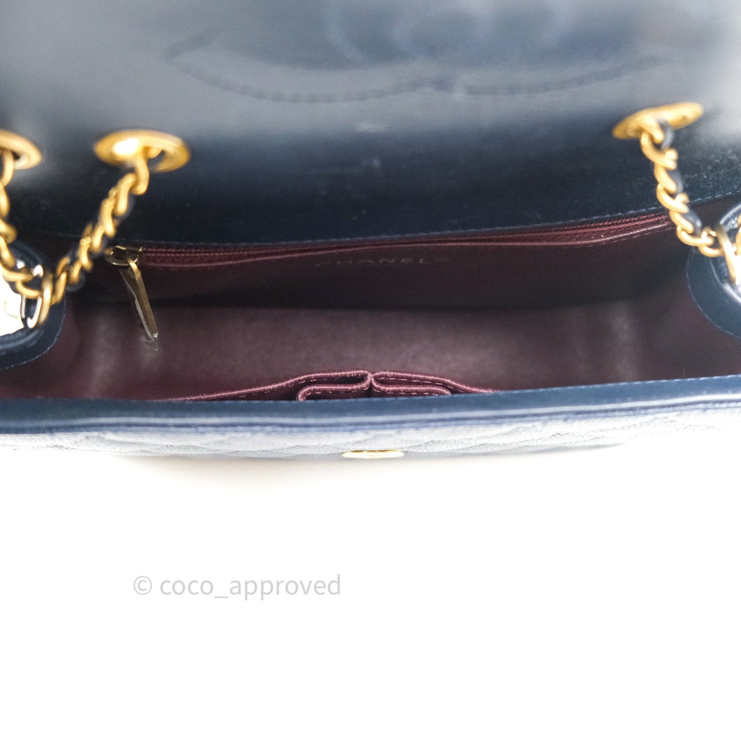 Chanel Caviar Quilted Small CC Filigree Flap Navy Black