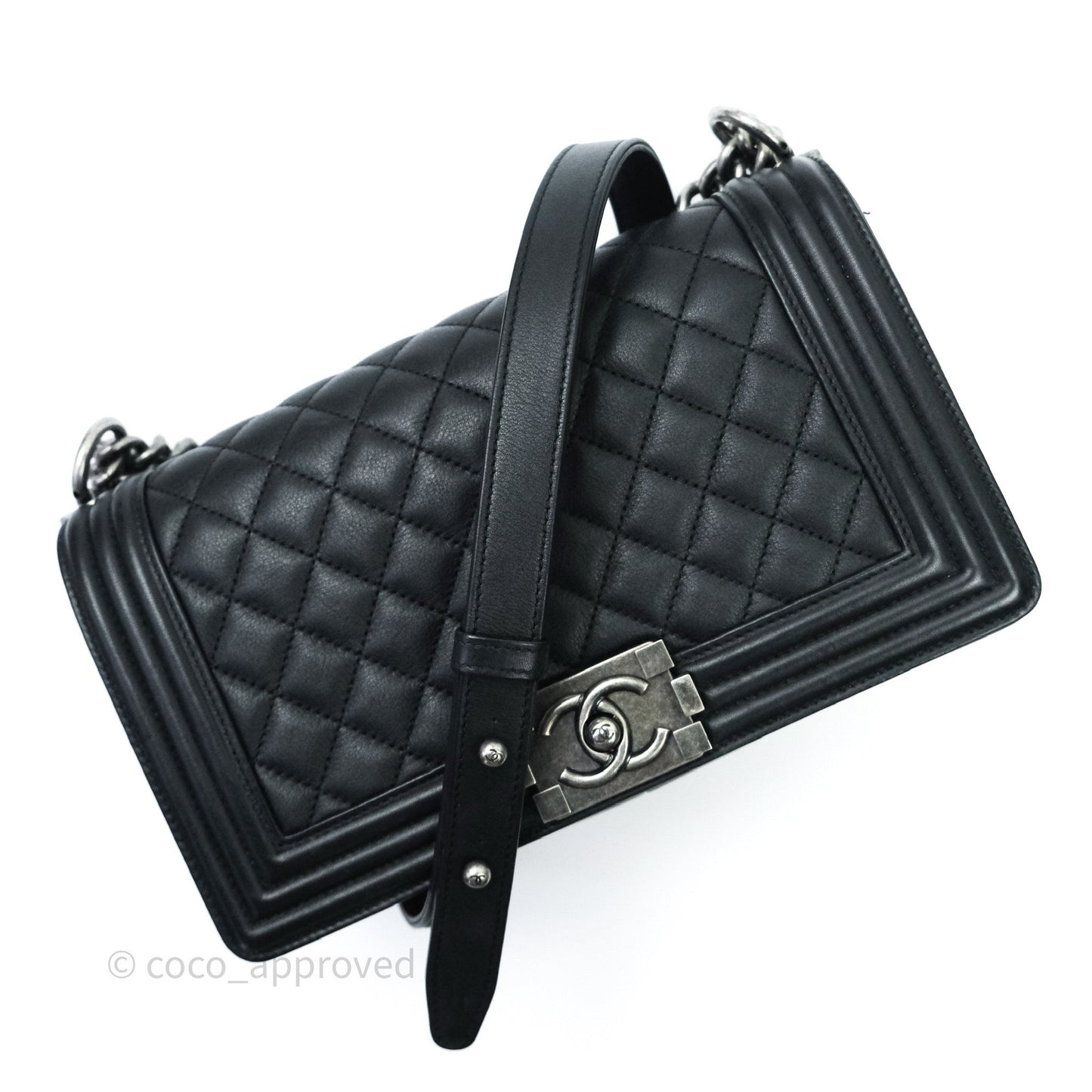 Chanel Quilted Medium Calfskin Boy Flap Ruthenium Hardware