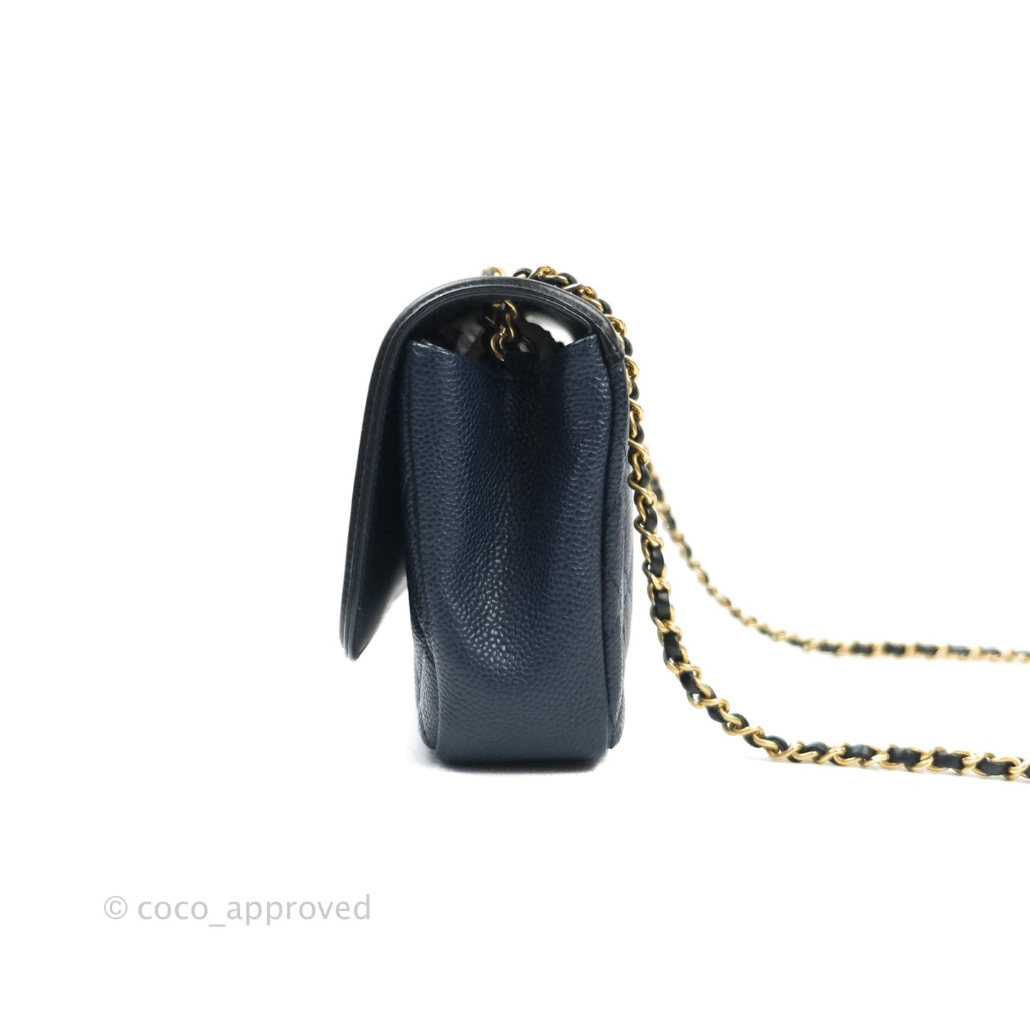 Chanel Quilted Small CC Filigree Flap Navy Caviar