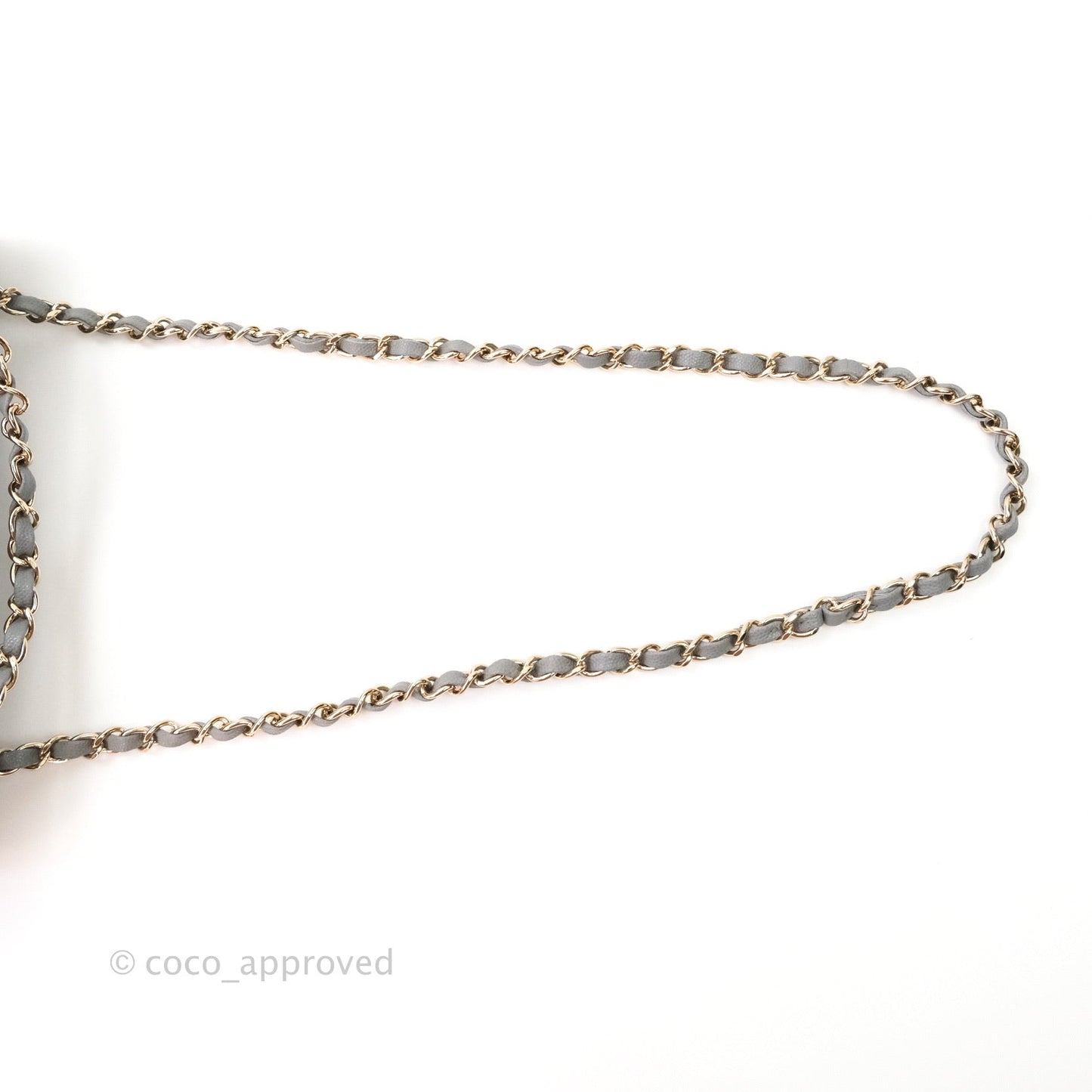 Chanel Classic M/L Medium Double Flap Quilted Grey Caviar Gold Hardware 20C