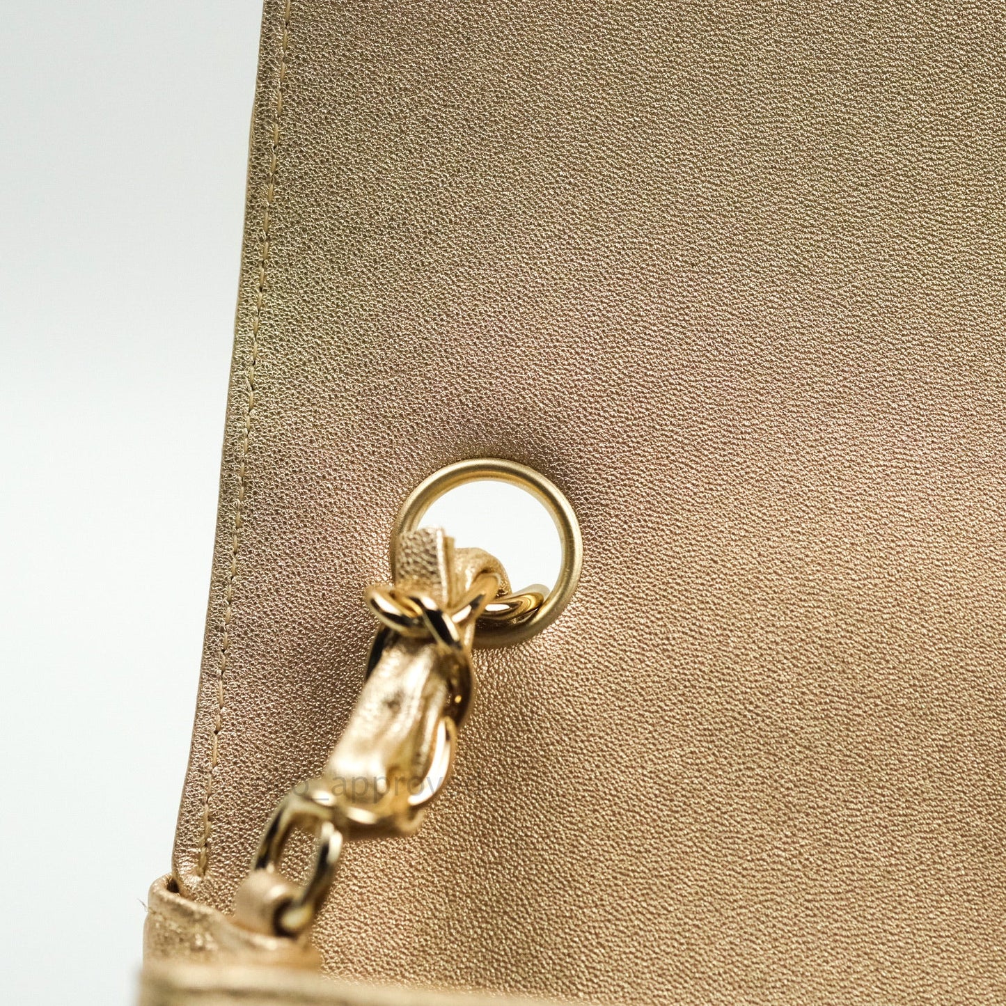 Chanel Quilted Mini Rectangular Iridescent Gold Lambskin Gold Hardware