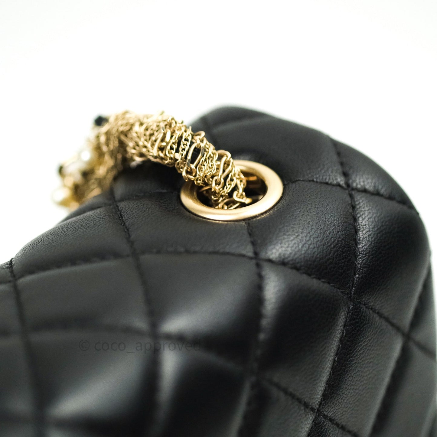 Chanel Quilted Medium Lambskin Westminster Pearl Flap Black