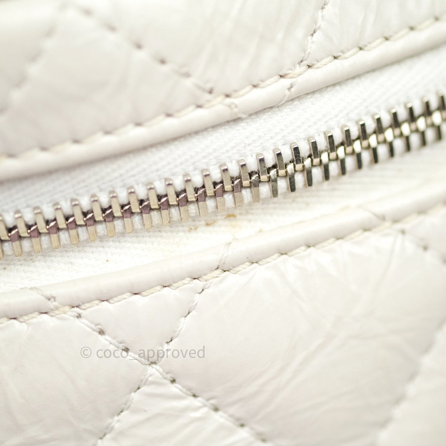 Chanel Crumpled Calfskin PVC Quilted Backpack White