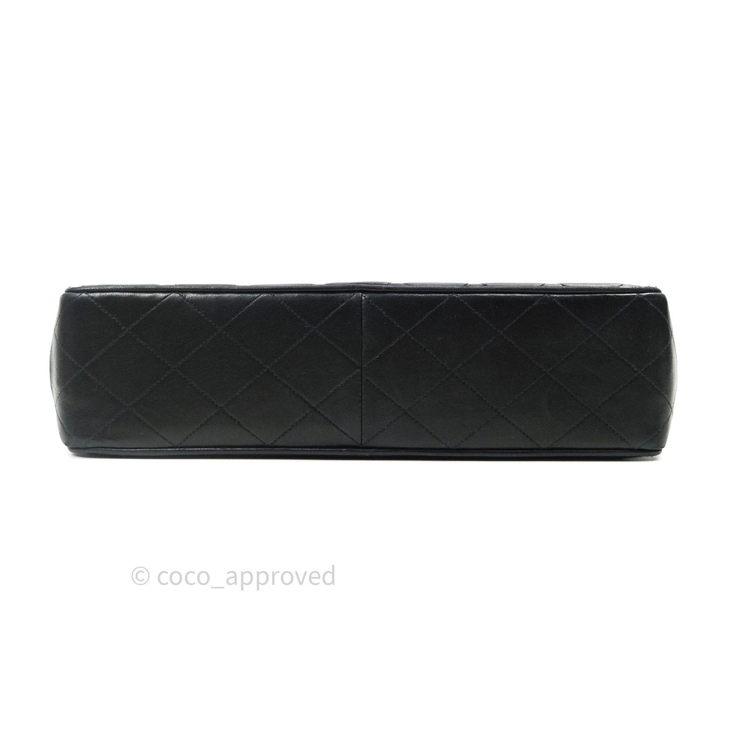 Chanel Vintage XL Jumbo Single Flap Black Lambskin 24K Gold Hardware