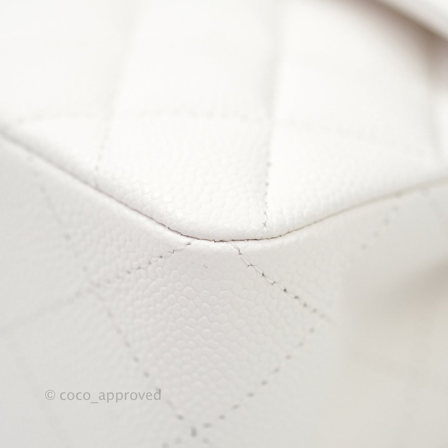 Chanel Classic Small S/M Flap White Caviar Silver Hardware