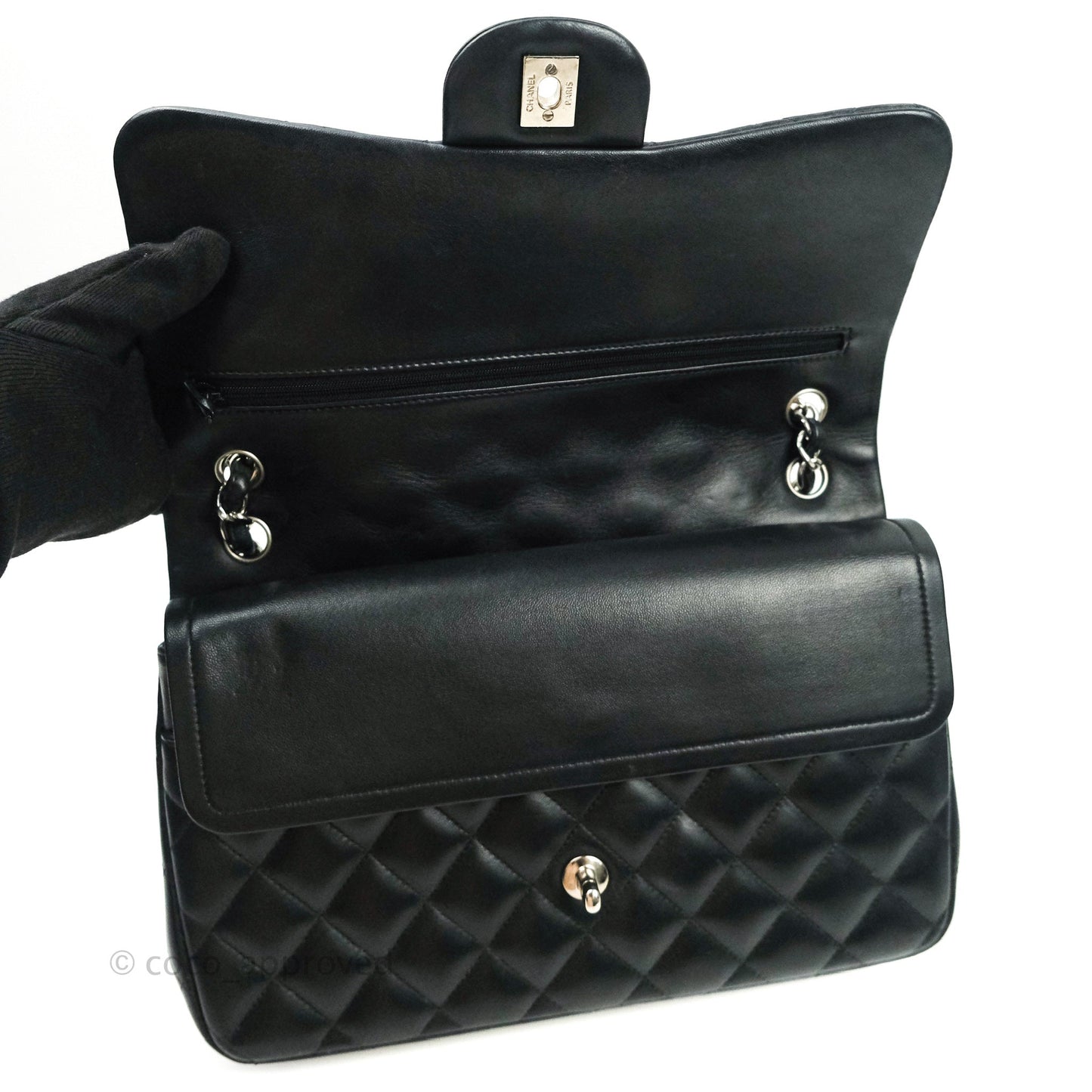 Chanel Jumbo Double Flap Black Lambskin Silver Hardware⁣⁣