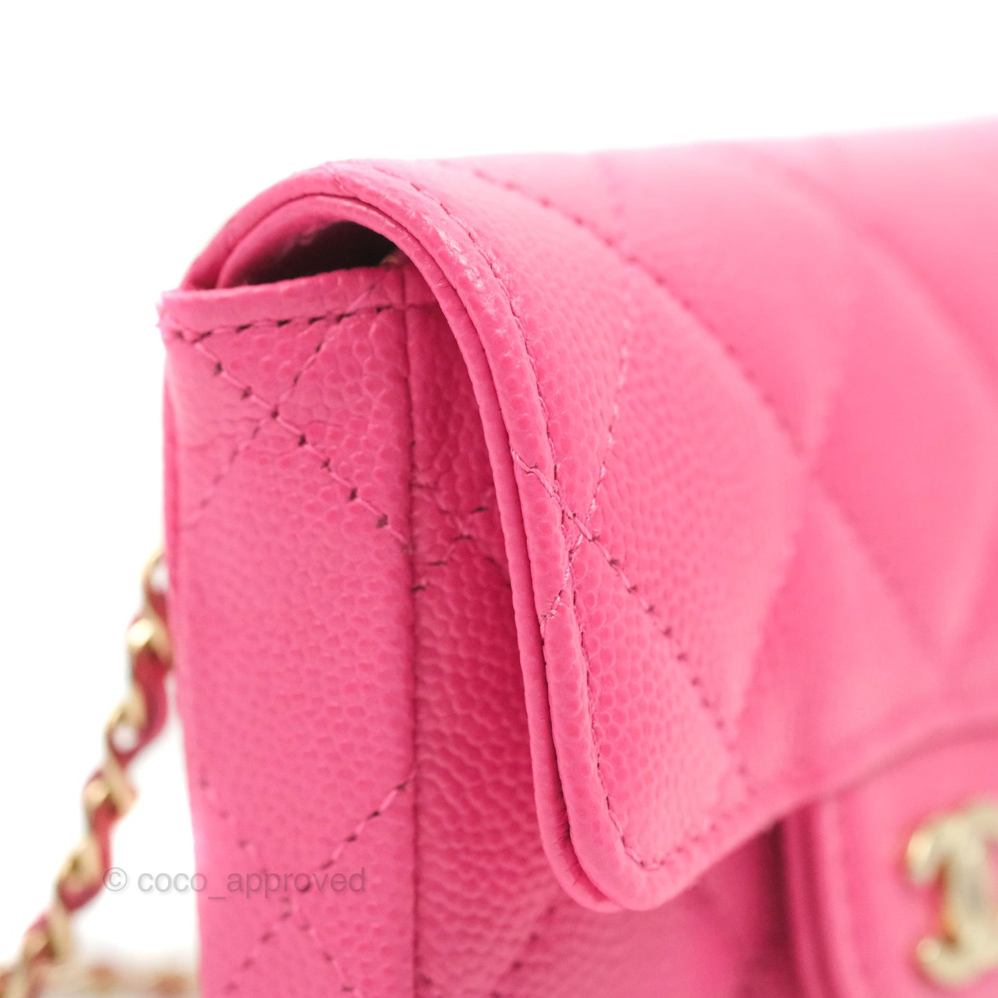 Chanel Classic Quilted Belt Bag Pink Caviar Gold Hardware