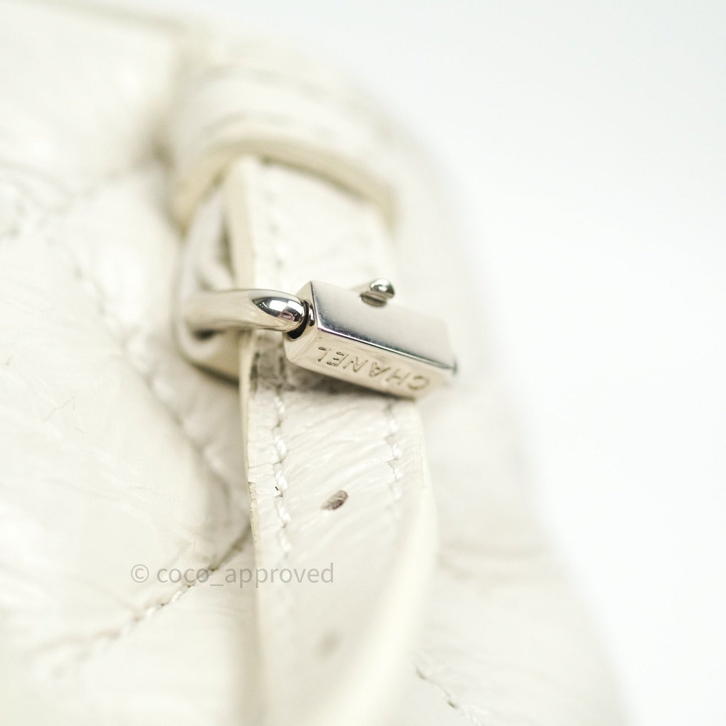 Chanel Crumpled Calfskin PVC Quilted Backpack White