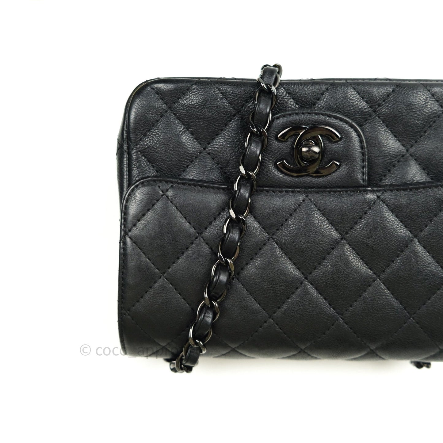 Chanel Quilted Mini Square Flap So Black Crumpled Calfskin