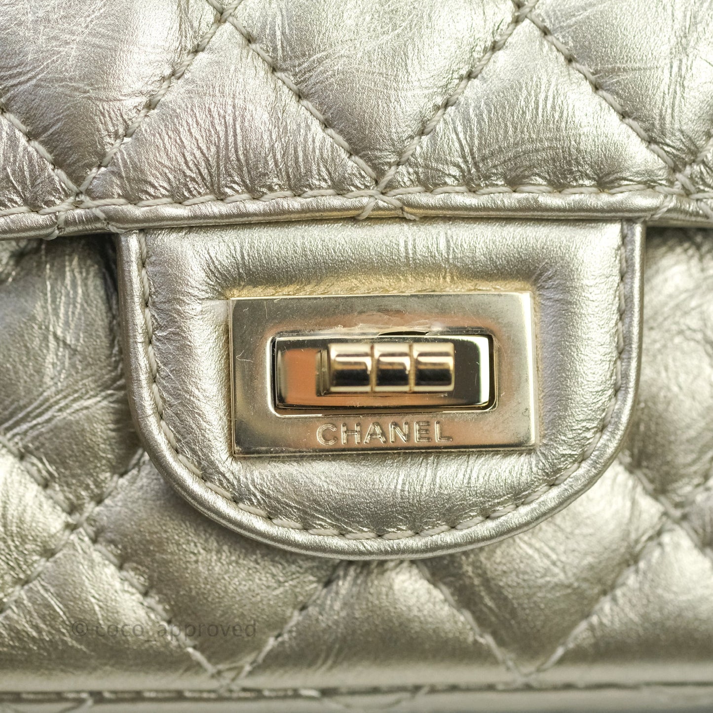 Chanel Mini Reissue 224 Metallic Light Gold Aged Calfskin Gold Hardware