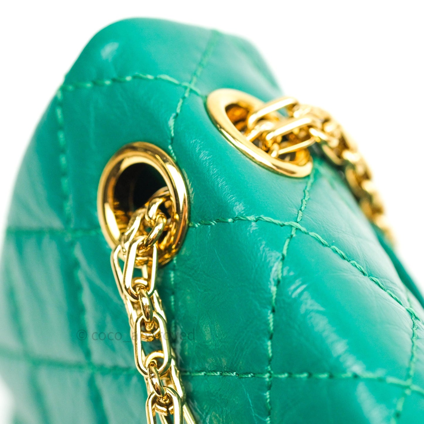 Chanel Mini Reissue 224 Green Aged Calfskin Gold Hardware