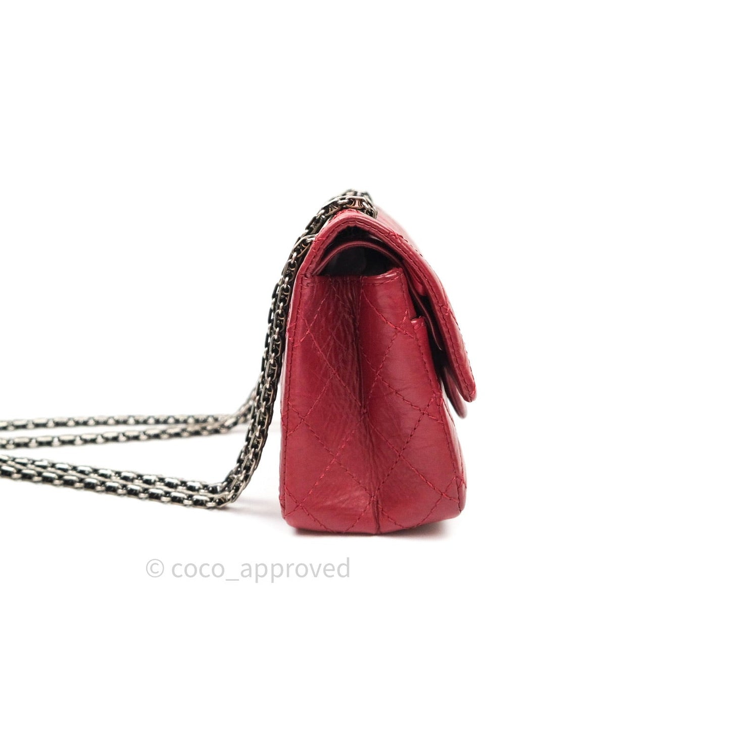 Chanel Mini Reissue 224 Dark Red Aged Calfskin Ruthenium Hardware