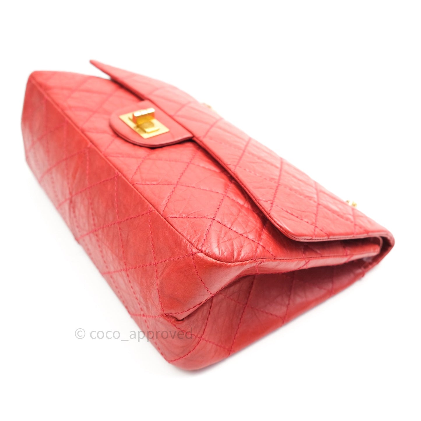 Chanel Reissue Quilted Aged Calfskin Coral Red Ruthenium Hardware 227