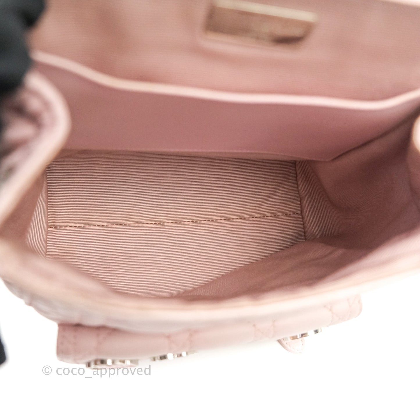 Christian Dior Lambskin Cannage Small Lucky Badge Stardust Backpack Soft Pink