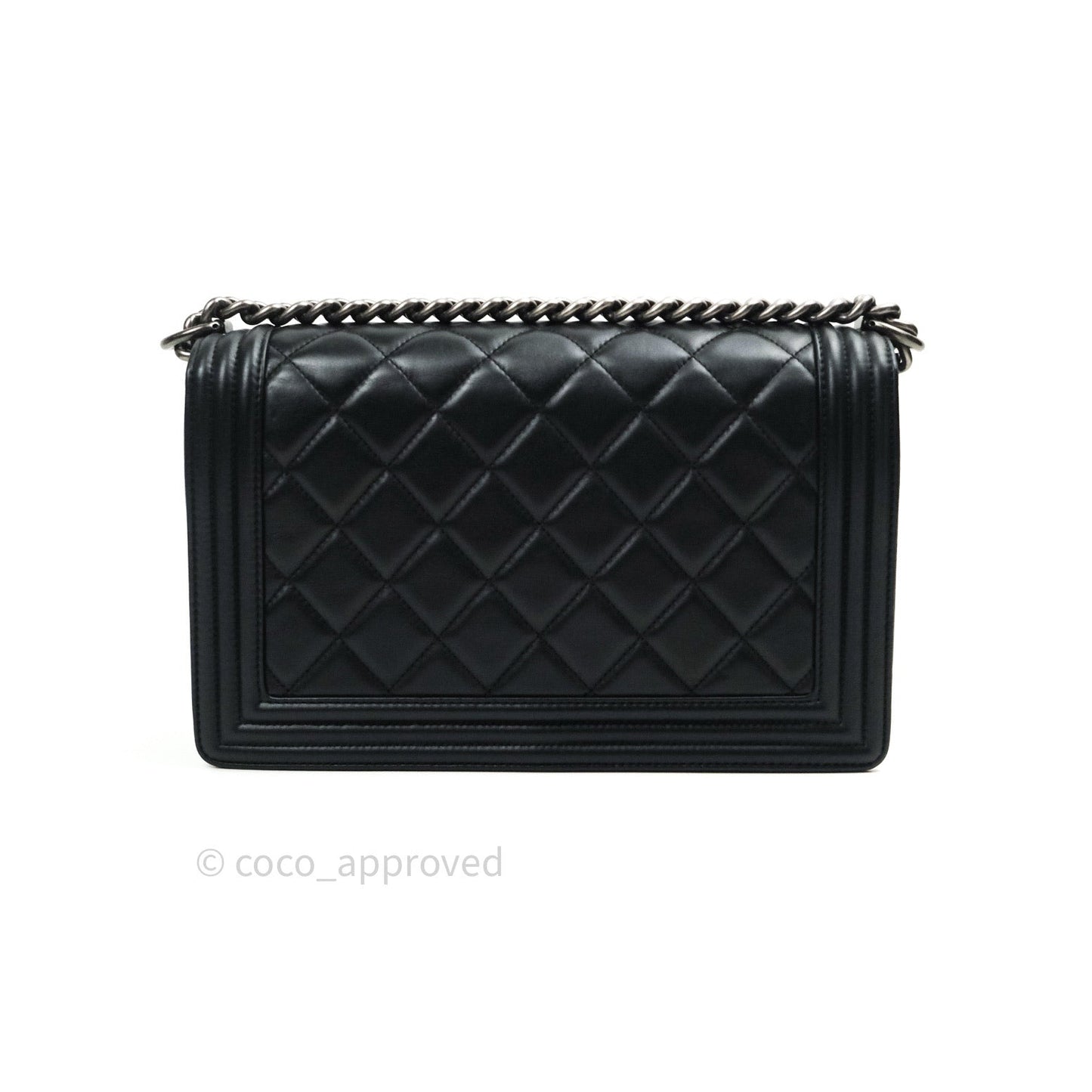 Chanel Quilted Boy New Medium Black Calfskin Ruthenium Hardware