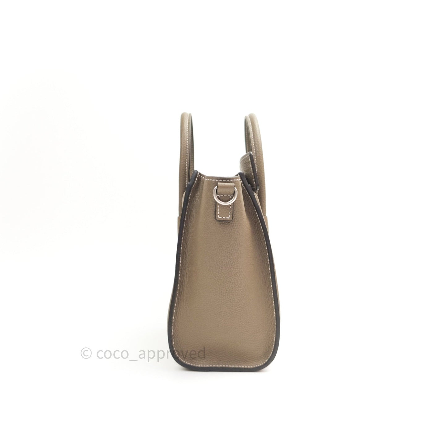 Celine Nano Luggage in Souris Drummed Calfskin