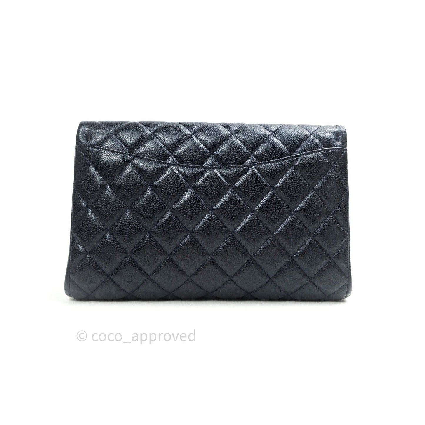 Chanel Quilted Clutch with Chain Dark Navy Caviar Silver Hardware