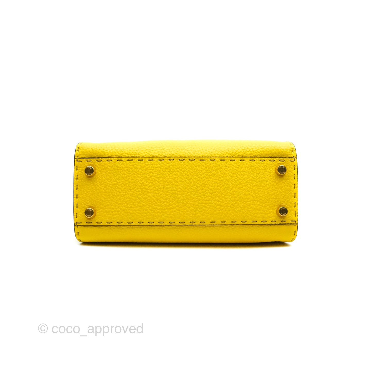 Fendi Small Peekaboo Iseeu Yellow Grained Leather Gold Hardware