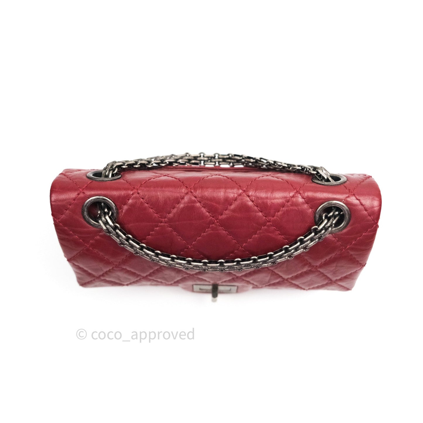 Chanel Mini Reissue 224 Dark Red Aged Calfskin Ruthenium Hardware